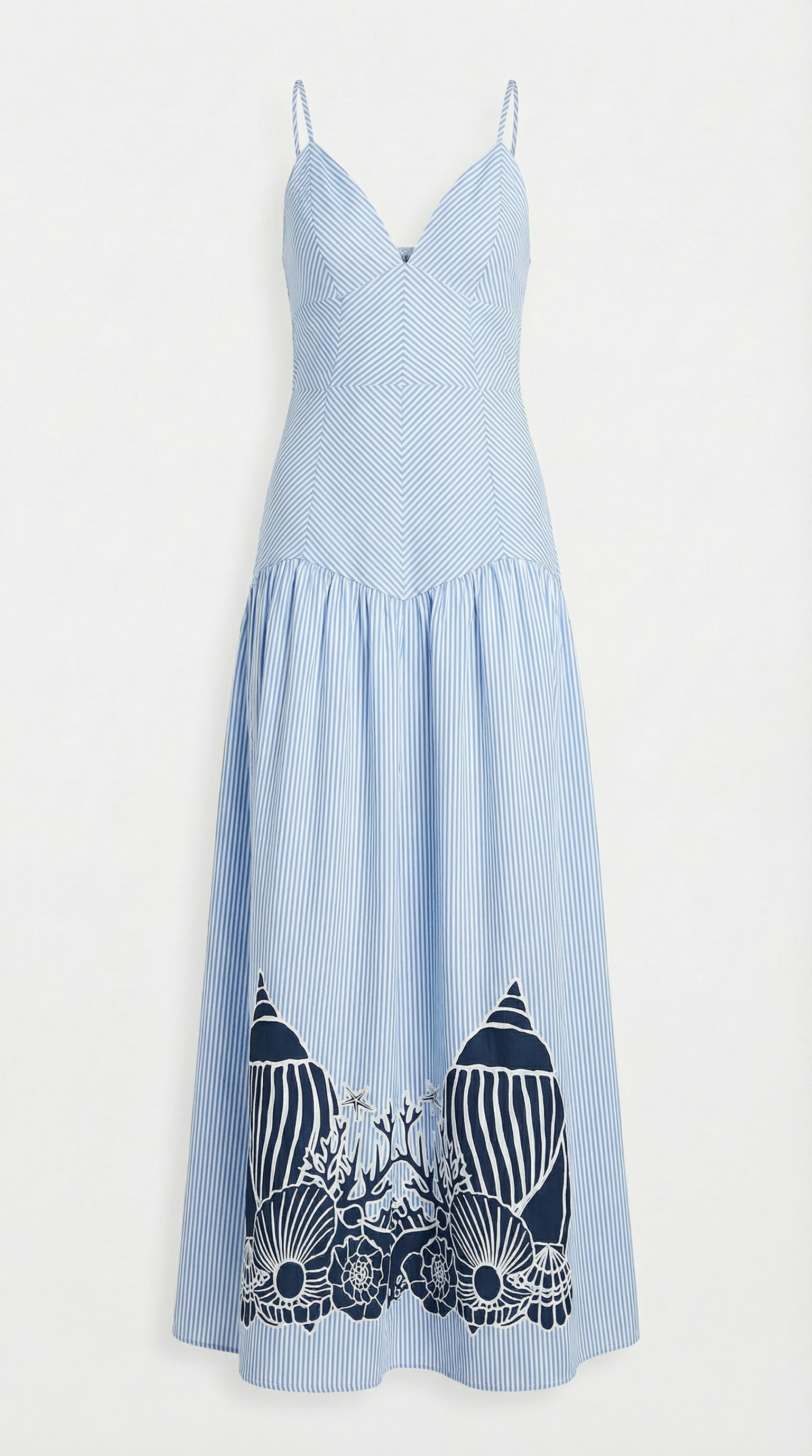 Vestido Listrado Conchas